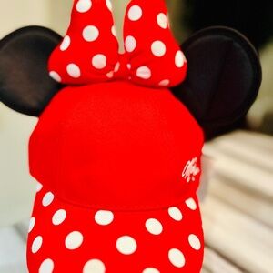 Disney (Minnie Mouse) Red and Black Polka Dot Youth Hat